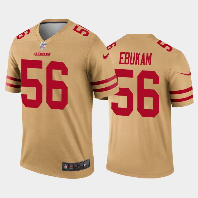 Men San Francisco 49ers #56 Samson Ebukam Nike Gold Inverted Legend NFL Jersey
